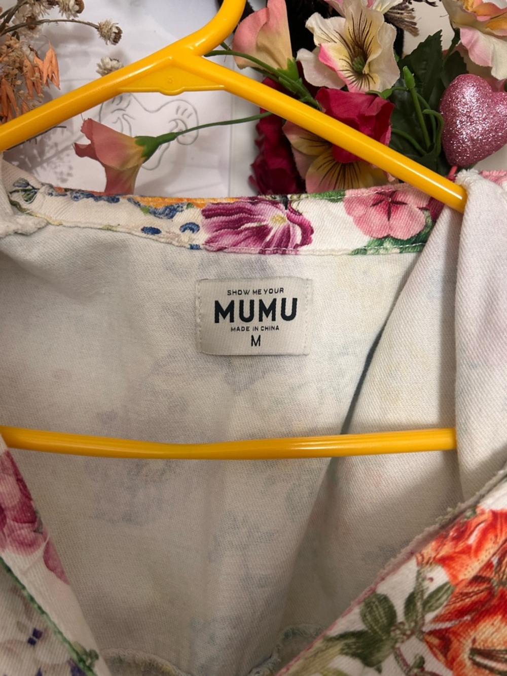 Show Me Your MuMu ivory botanical reno romper sz M - Picture 8 of 8
